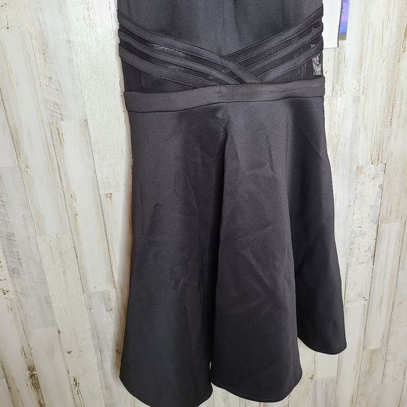 Morgan & Co Black Fit & Flare Dress Party Dance Evening Dress - Picture 7 of 15